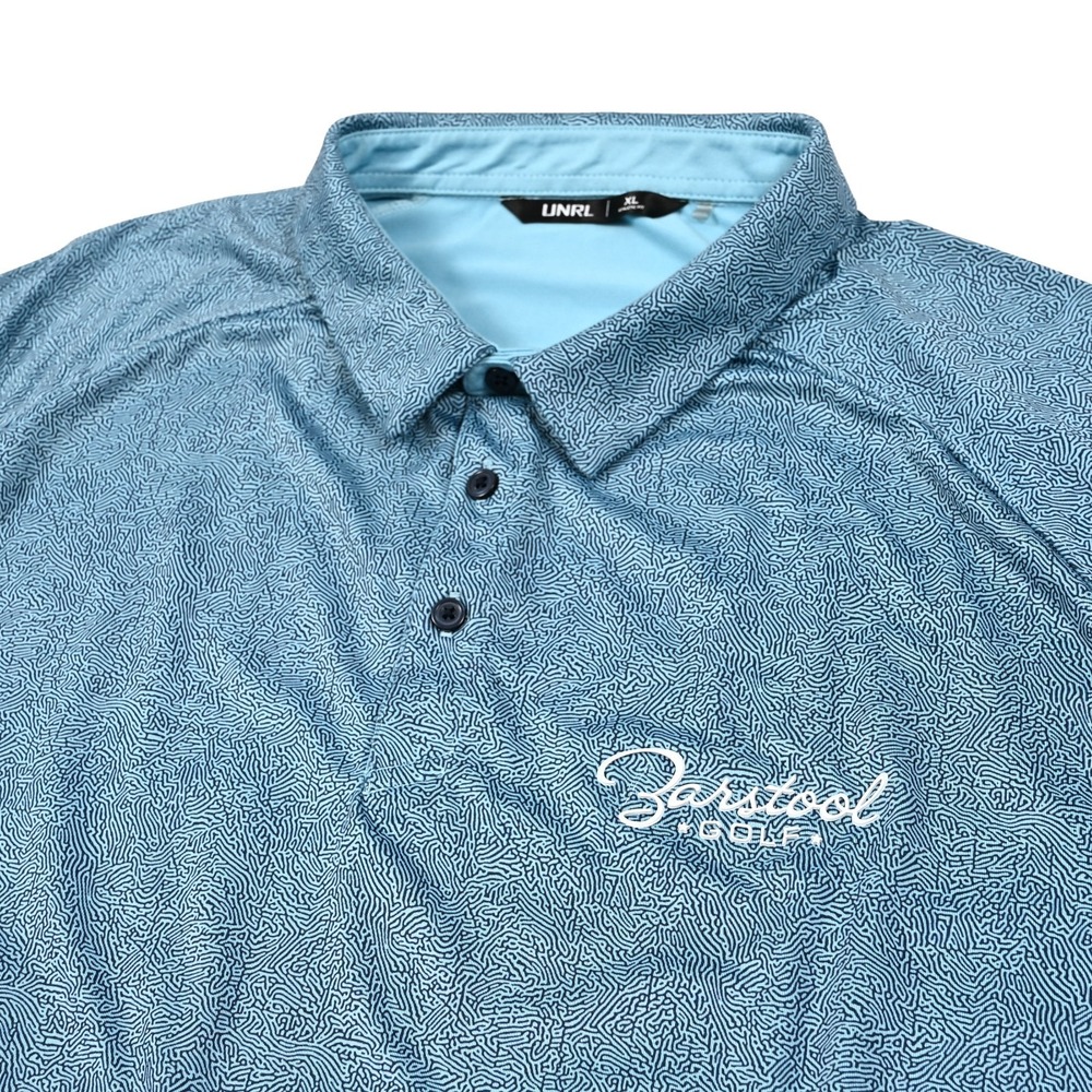 UNRL Barstool Golf Polo‎ Shirt Men's XL Abstract Geometric Performance Stretch